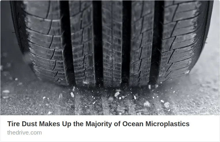 example of link for article Tire Dust Makes Up The Majority of Ocean Microplastics which displays stock photo of tire